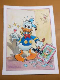 Alessandro Gottardo - Donald Duck - "Ouch" - Signed Original Watercolour Painting by Alessandro Gottardo - Page volante - (2021)