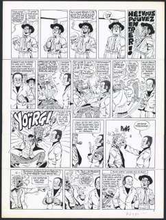 Marcel Gotlib - Planche originale n°4 pour une histoire en 5 planches Bougret the policeman. Avec représentés : Gotlib, Fred, Goscinny et une histoire en hommage Ã  Popeye de Segar - La Rubrique-Ã -Brac T.3 - Rubrique-Ã€- Brac