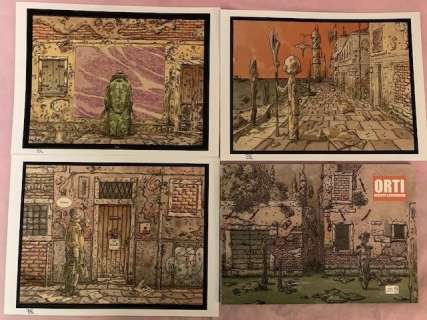 Alberto Lavoradori | Alberto Lavoradori - Libro Orti + 1 disegno originale a matita + 3 stampe firmate - Page volante - EO - (2022/2022) | Catawiki