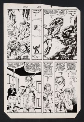 John Byrne, Keith Williams | Original Art from Incredible Hulk #319 (1986) Page 7 Art by John Byrne, Background Inks by Keith Williams | mycomicshop.com