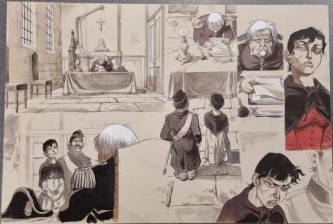 Yslaire | Yslaire - Dessin original (Technique mixte) - Sambre - Maudit soit le fruit de ses entrailles... - (2003) | Catawiki