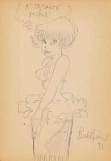 Walthéry. Dessin original dédicacé Natacha | BDEnchères