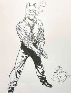 Guarnido, Juanjo | Guarnido, Juanjo - Dessin original dédicacé - Blacksad | Catawiki
