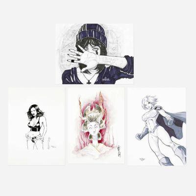 Lot 300 - Group of 4 Illustrations Original Art | Landry Pop Auctions