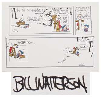 Final ’’Calvin & Hobbes’’ 1995 Color Proof Signed by Creator Bill Watterson -- With PSA/DNA Hologram | Nate Sanders
