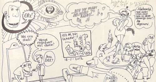 Willem (Bernard Holtrop) | Bernard Holtrop - Originele Illustratie / Zelf(spot)portret - Exemplaire unique - (2012) | Catawiki