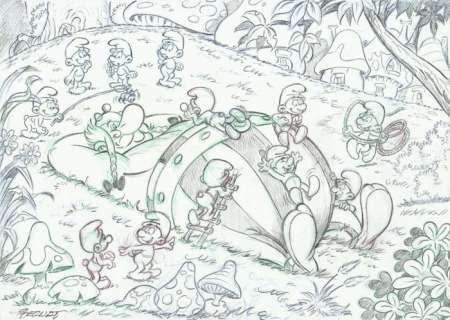 Bernat, Serrat | Bernat, Serrat - Original drawing - Tribute to Uderzo and Peyo | Catawiki