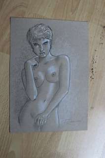 Renaud | Jessica Blandy - superbe pastel érotique représentant jessica réalisé par Renaud - Page volante - Exemplaire unique | Catawiki