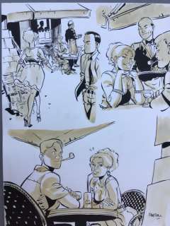 Meynet, Félix | Meynet, Félix - Dessin original - Trois petites scènes dans un café Parisien | Catawiki