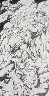 Mc Wyman | Guardian, Nova, Thanos, The Silver Surfer 22x17 inches - format A2- Encré - Mc Wyman - Bataille Cosmique ! - Page volante - Exemplaire unique - (2014) | Catawiki