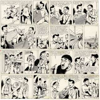 Breysse | Oscar Hamel et Isidore, L’oncle du Tchad, planche originale à l’encre de chine pour cet album paru en 1952 chez Fleurus. | Septimus