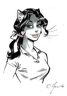 Guarnido | Donna Blacksad, dessin original à l’encre de chine et à la mine de plomb qui sera publié dans le prochain artbook de Guarnido. | Septimus