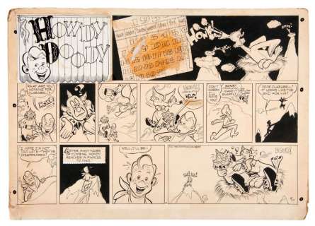 "HOWDY DOODY" ORIGINAL ART FOR THE NINTH SUNDAY PAGE EVER DONE. | Hake’s