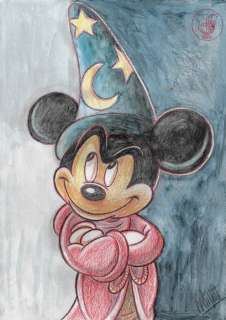 Millet | Mickey Mouse - Fantasia’s Wizard - Signed Original Colour Drawing by Millet | Catawiki