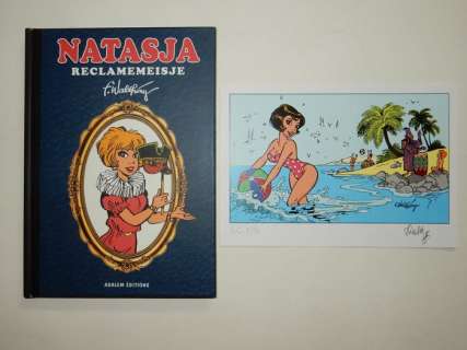 Walthéry, François | Walthéry - Natasja - Reclamemeisje - Luxe met originele tekening + prentje - Hors Commerce: 15 ex. - Gesigneerd - Cartonné - EO - (2022) | Catawiki