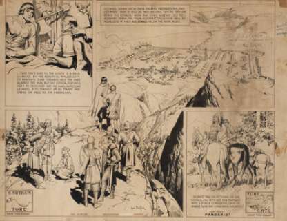 Hal Foster Prince Valiant Partial Sunday Comic Strip #140 Original Art dated 10-15-39 (King Features - | Heritage