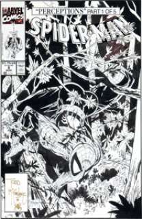 Todd McFarlane Spider-Man #8 Cover Original Art (Marvel, 1991). With figures bent into spidery proportions, - | Heritage
