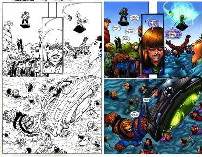 Scott Koblish Manuel Garcia - marvel adventures: fantastic four #11 p 20 (entire ff battle the molecule man! ) 2006