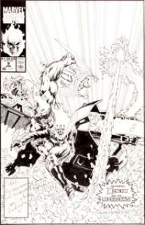 Javier Saltares Ghost Rider #9 Cover Original Art (Marvel, 1991). Ghost Rider teams up with X-Factor to save the -
