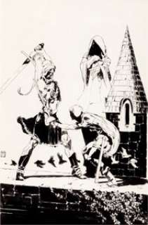 Jeff Jones Sword of Sorcery #1 Alternate Unpublished Fafhrd the Barbarian and the Gray Mouser Cover Original Art -