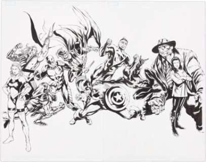 Trevor Hairsine Wizard Marvel/DC Re-Booted Characters Illustration Original Art (undated, 1990s). This amusing -