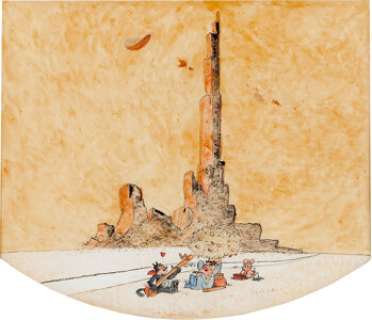 George Herriman Krazy Kat, Offissa Pupp, and Ignatz Mouse Color Specialty Illustration Original Art (c. 1932). - | Heritage