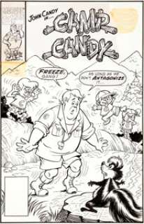 Howard Post and Marie Severin Camp Candy #5 John Candy Cover Original Art (Marvel, 1990). Remarkably, this is -
