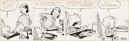 Bill Watterson Calvin and Hobbes Daily Comic Strip Original Art dated 5-9-87 (Universal Press Syndicate, - | Heritage