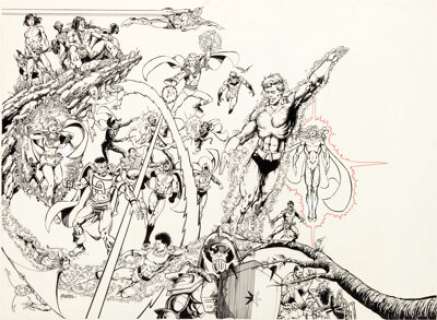 George Perez Who‘s Who: The Definitive Directory of the DC Universe #1 Cover Original Art (DC, 1985). Perez -