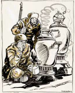 Bill Mauldin Collier‘s "Willie and Joe" Cartoon Original Art (1951). The boys are taking -