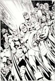 Alan Davis and Mark Farmer Avengers V3#36 Poster Illustration Original Art (Marvel, 2001). A stupendous -