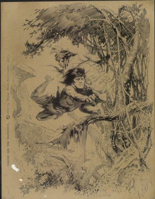 Cazedessus- Portfolio Plate "Tarzan and the Castaways" (1973) | Russ Cochran