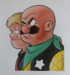 Tibet | Tibet - Origineel tekening in kleur - Chick bill - Kid Ordinn & Dog Bull - (1982) | Catawiki