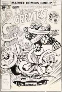 Jack Kirby and Joe Sinnott Marvel’s Greatest Comics #70 Cover Fantastic Four Original Art (Marvel, 1977).... | Heritage