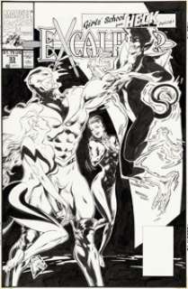 Steve Lightle Excalibur #33 Cover Nightcrawler Original Art (Marvel, 1991)....