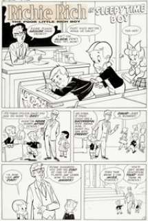 Warren Kremer Richie Rich #2 Complete 5-Page Story "Sleepytime Boy" Original Art (Harvey, 1961).... (Total: 5 Original Art) | Heritage