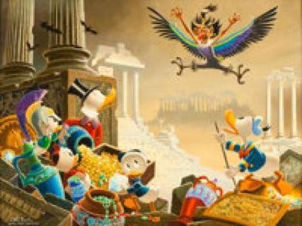 Carl Barks Menace out of the Myths Painting CB-OIL 50 Original Art (1973). Also known as Barks Code - | Heritage