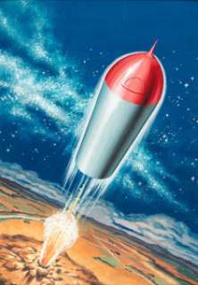  - Alex Blum (attributed) Classics Illustrated #105 From the Earth to the Moon Cover Painting Original Ar...