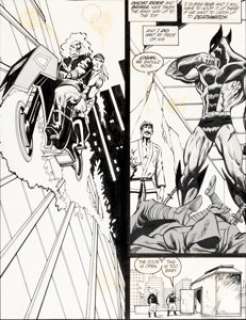 Mark Texeira and Harry Candelario Marvel Comics Presents #70 Ghost Rider/Wolverine Title Page 1 Original Art (Marv...