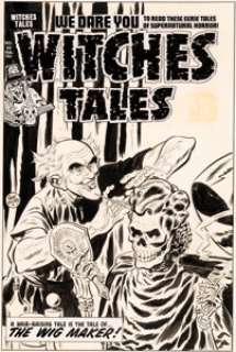 Lee Elias Witches Tales #23 Cover Original Art (Harvey Comics, 1954)....