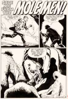 Paul Reinman Tales to Astonish #16 Complete 5-Page Story "Save Me from the Mole Men!" Original Art (Marvel Comics,... | Heritage