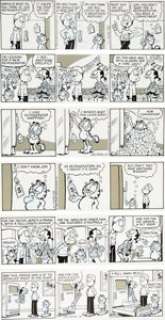 Jim Davis Garfield Consecutive Daily Comic Strip Original Art Group of 6 (United Feature Syndicate, 1993).... (Total: 6 Original Art) | Heritage