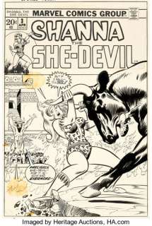 John Buscema and Joe Sinnott Shanna, The She-Devil #3 Cover Original Art (Marvel Comics, 1973). A -