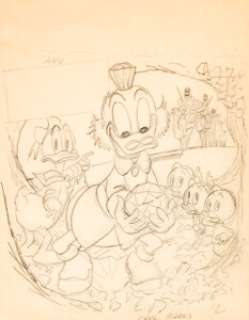 Carl Barks Walt Disney’s Uncle Scrooge: King Solomon’s Mines Cover Preliminary Original Art (Gladstone, 1987).... | Heritage