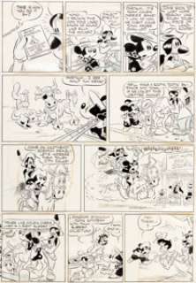 Floyd Gottfredson and Dick Moores Mickey Mouse Daily Comic Strips Original Art Group of 4 (King Features -