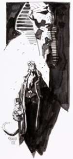 Mike Mignola - Hellboy Illustration Original Art (c. 2002). A wonderful image that certainly fits the tone - | Heritage