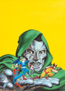 Earl Norem Secret Wars: Doctor Doom’s Terrible Shrinking Machine Coloring Book Cover Painting Original Art (Marvel... | Heritage