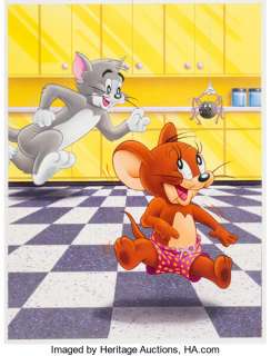 Tom & Jerry: the Ultimate Game of Cat And Mouse! | Nintendo NES Video Game Box Cover Original Art (Hi-Tech Expressions, 1991). | Heritage