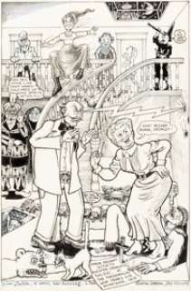 Kim Deitch, Justin Green, Rory Hayes, - et al. Occult Laff-Parade #1 Complete 1-Page Story "Great Moments in Occultism" Original Art (The Print Mint, 1973).