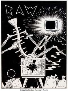 Charles Burns - Raw Number 4 Couverture Originale (Raw Books & Graphics, Inc., 1982). Charles Burns Raw #4 Original Art Cover (Raw Books & Graphics, Inc., 1982).